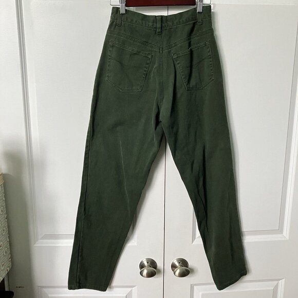 Vintage Dixie Blues Jeans Womens Green High Rise Tapered Leg 90s - Picture 3 of 7